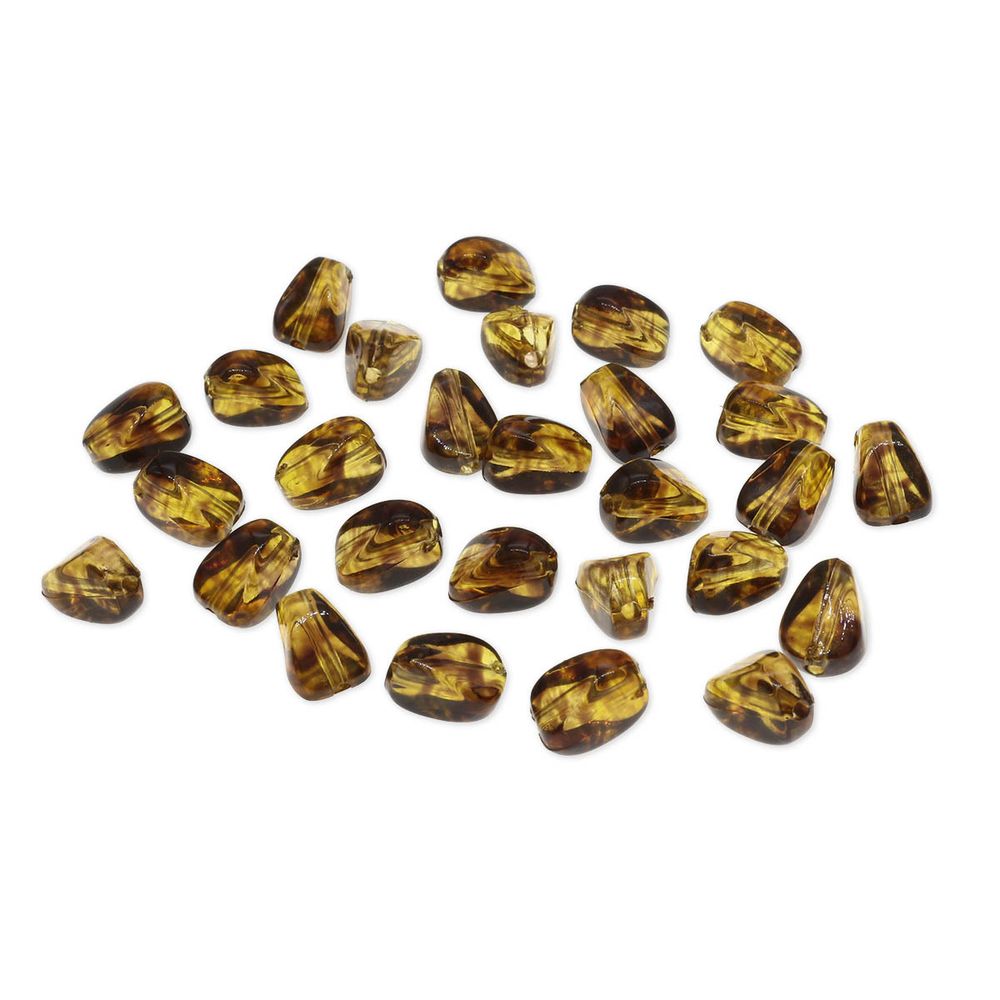 Бусины пластик 10х7.5 мм, 3414 "Янтарь", 20 г, Астра