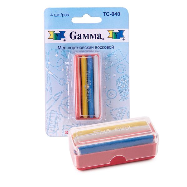 Мел портновский восковой, 4 шт, ассорти, Gamma TC-040