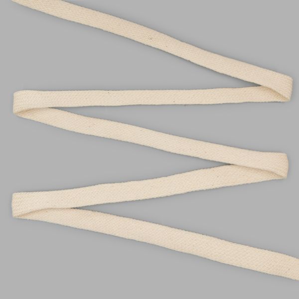 Шнур плоский плетеный х/б ⌀15.0 мм / 75 метров, (ГР) экрю, 07-4300