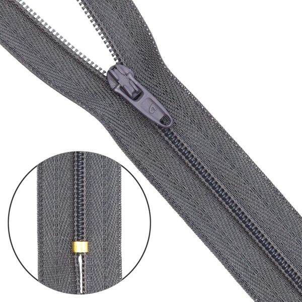 Молния спираль (витая) брючная Arta Т4 (4 мм) 1 зам., н/раз., 20 см, цв. 301 графит, уп.10 шт