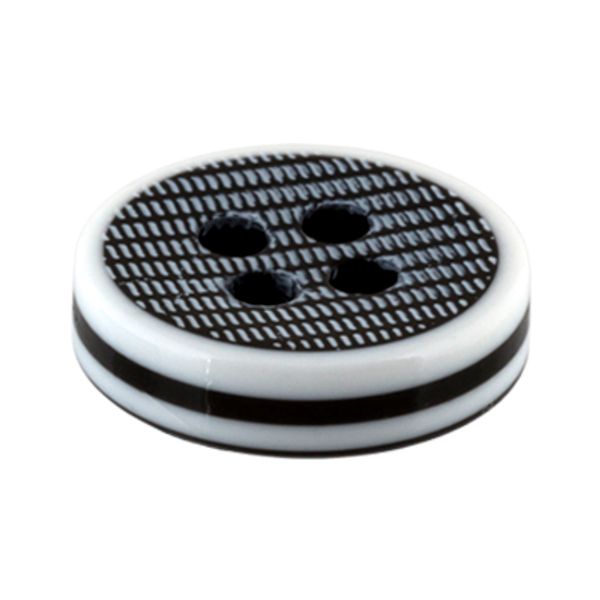 Пуговицы 4 прокола блузочные 11 мм, 24 шт, 001/008 белый/черный, Gamma DX 0018