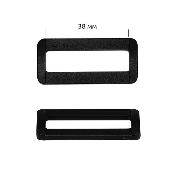 Шлевка пластик 38 мм, цв.черный, уп.100 шт