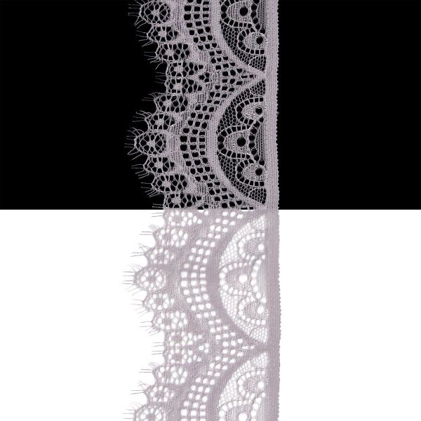 Кружево эластичное (стрейч) 60 мм / 3 метра, C154 светло-серый