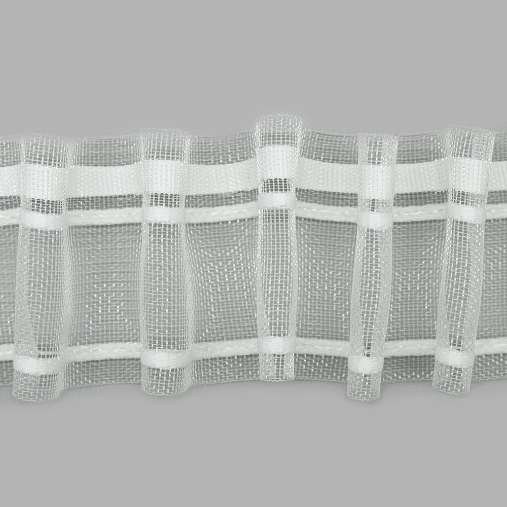 Лента (тесьма) шторная: сборка параллельная (1:4) 55 мм / 50 метров, равномерная