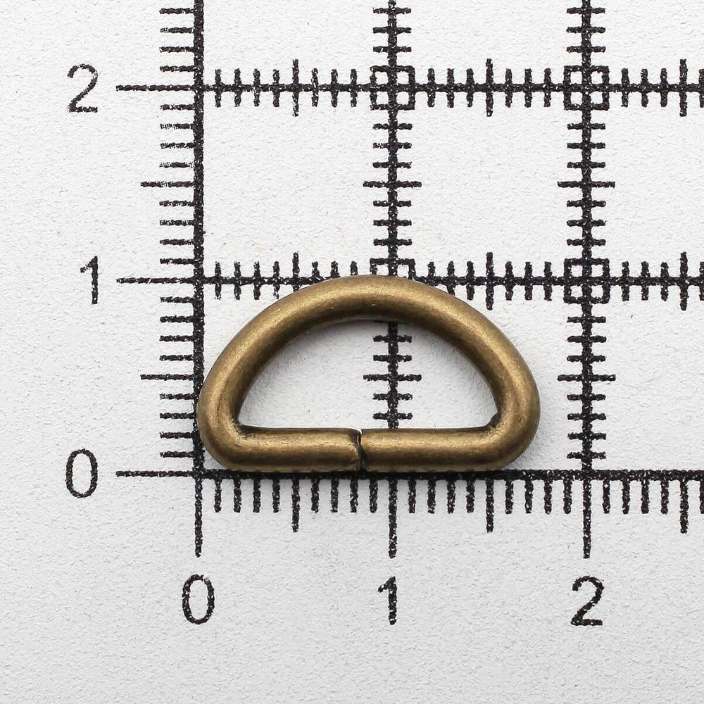 Полукольцо сварное металл внутр. 12 мм (внешн. 17х11 мм, ⌀2.5 мм), 100 шт, латунь ГР, 6047