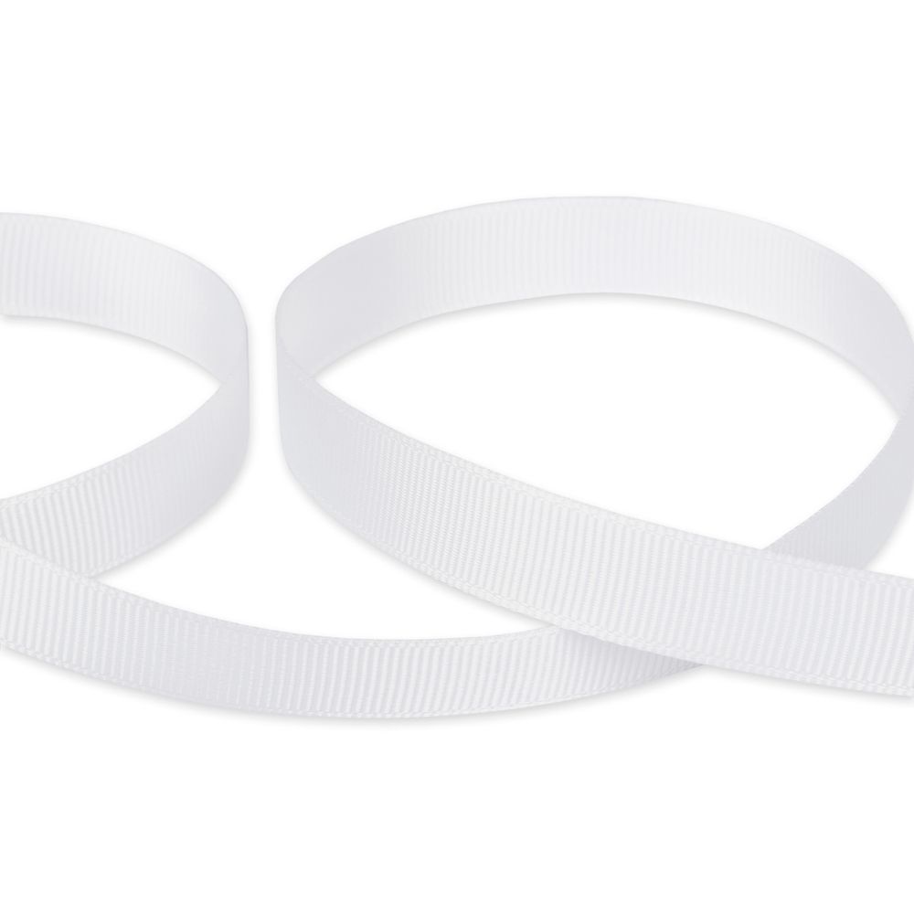 Лента репсовая (в рубчик) 12.0 мм / 45.5 метра, 001 белый, Gamma GR-12