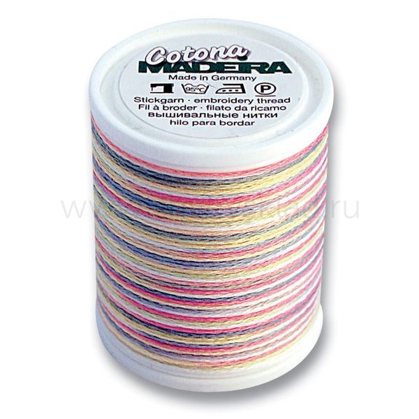 Нитки оверлочные хлопок Madeira Cotona №4, 100 м, цв. 2405, 9304, 5 катушек