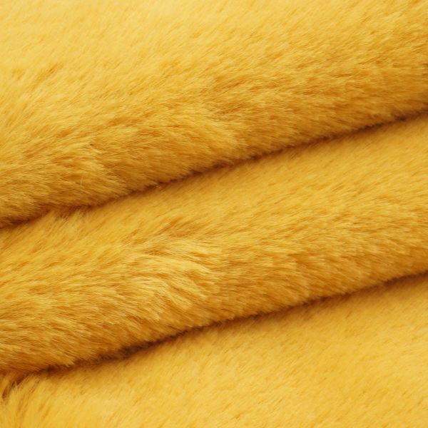 Мех Кролик ворс 8мм (48 см*50 см), плотность: 280 г/м²,100%п/э (горчичный) 23697