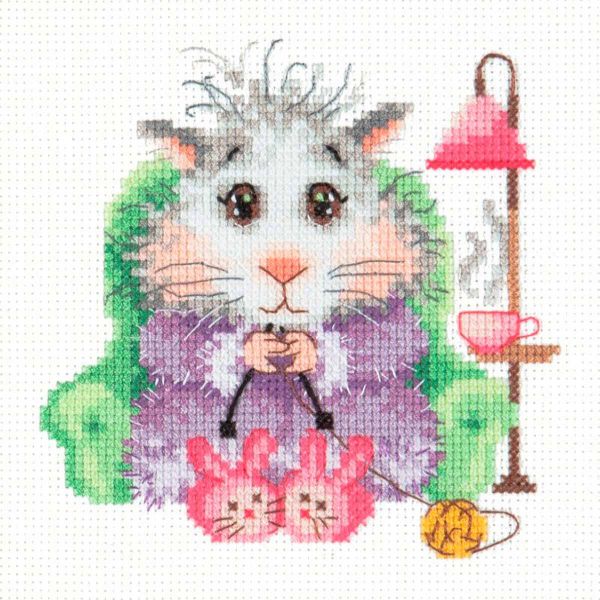 Набор для вышивания нитками Чудесная игла, Вяжу на заказ!, 12х12 см