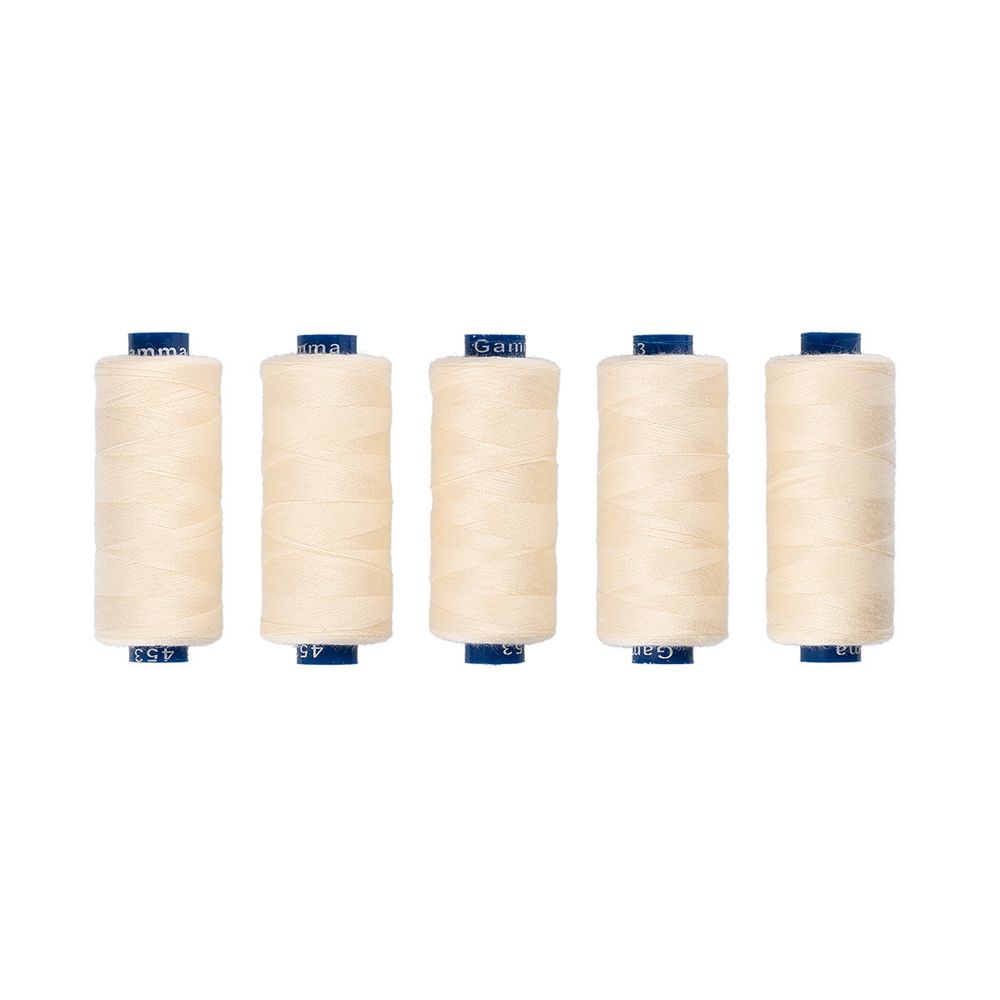 Нитки швейные бытовые Gamma 40/2, 365 м / 5 кат, №453 кремовый