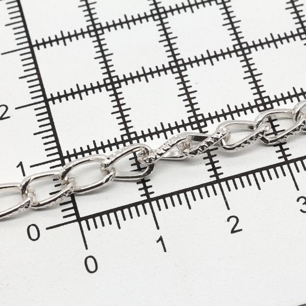 Цепь алюминиевая 7,7 мм, 5,1 мм, боб(10 м) (никель) K18310