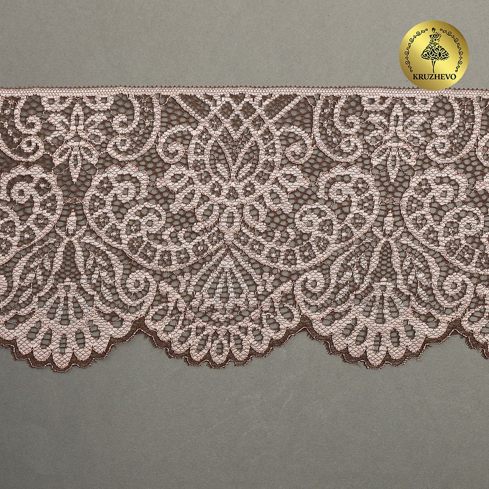 Кружево эластичное (стрейч) 110 мм, 40992PP цв.бежевый, 3 метра, Kruzhevo