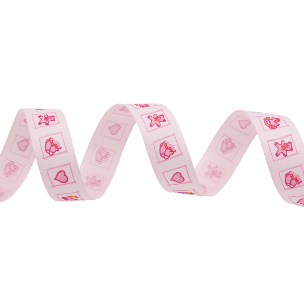 Лента репсовая (в рубчик) 15.0 мм / 22.86±1 метров, Baby-girl, S090779