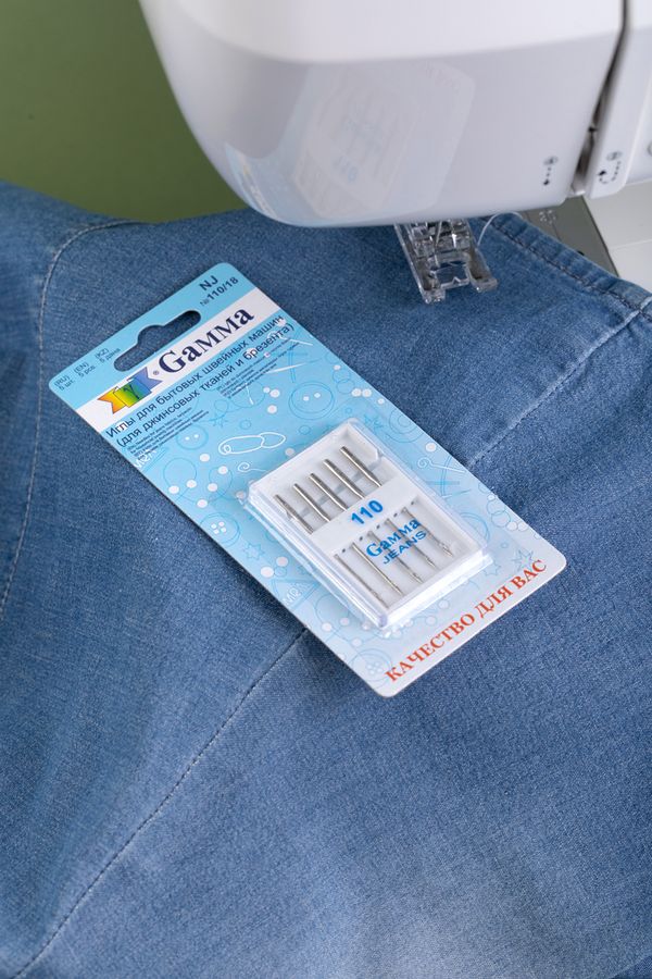 Иглы для швейных машин для джинсы 130/705 H, №110, 5 игл, М, Gamma NJ №110