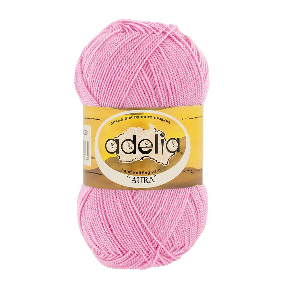 Пряжа Adelia Aura / уп.10 мот. по 50г, 250м, 057 св. розовый