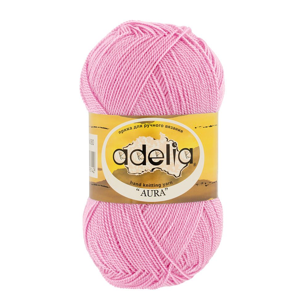 Пряжа Adelia Aura / уп.10 мот. по 50г, 250м, 057 св. розовый