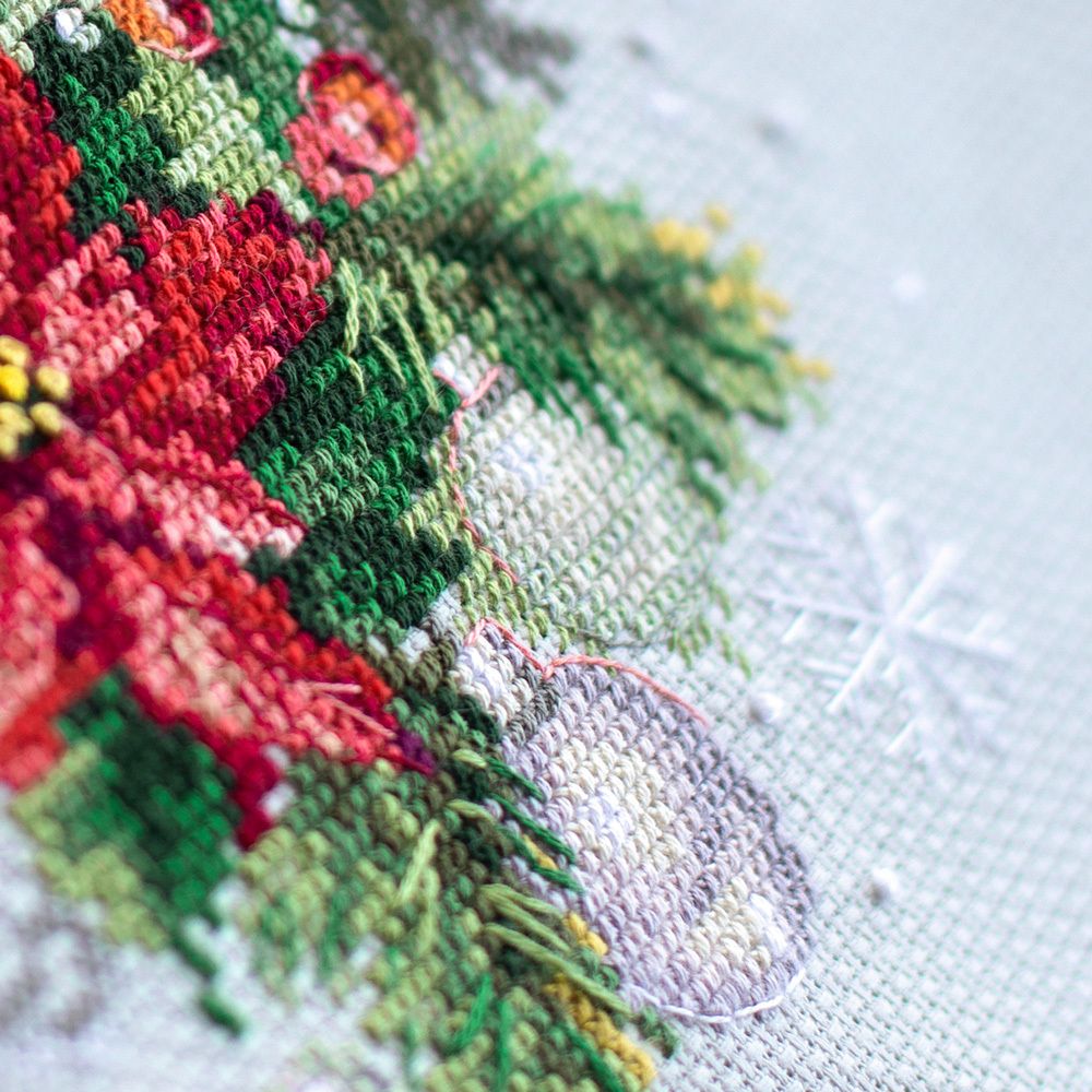 Набор для вышивания нитками Чудесная игла, Рождественская свеча, 16х23 см