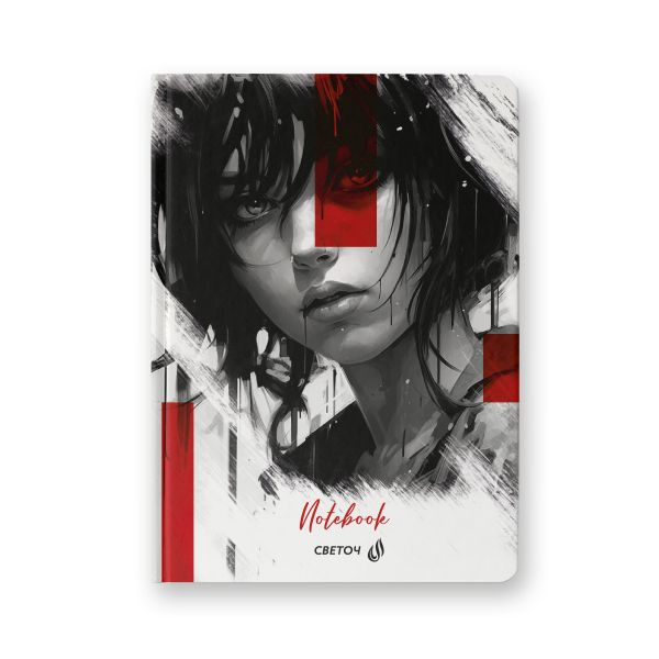 Бизнес-блокнот, мат. лам. + выбор. лак, тониров. блок, евроформат 64 л. 24 шт, французская клетка, Милый призрак 000913, Светоч 64ББТ_93_5_0