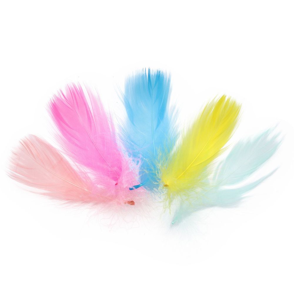 Перья декоративные микс 5см, 50 шт