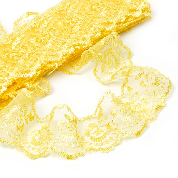 Кружево капроновое 45 мм / 9.14 м, TBS.30010 цв.015 (114) св.желтый, Kruzhevo