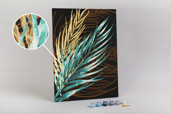 Картина по номерам Фрея PNB/PMPT-224, Пальмовые ветви. Часть 2, (с поталью) 40х30 см