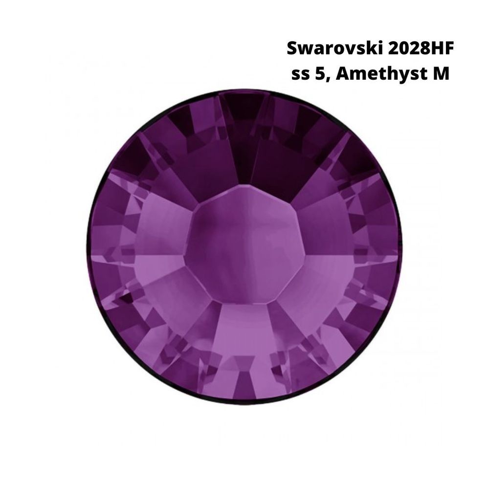 Стразы Swarovski клеевые плоские 2028HF, ss 5 (1.8 мм), Amethyst M, 144 шт