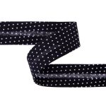 Косая бейка хлопковая 20 мм / 5 шт по 5.4 метра, №113P черный/белый горох, Gamma GBF-20