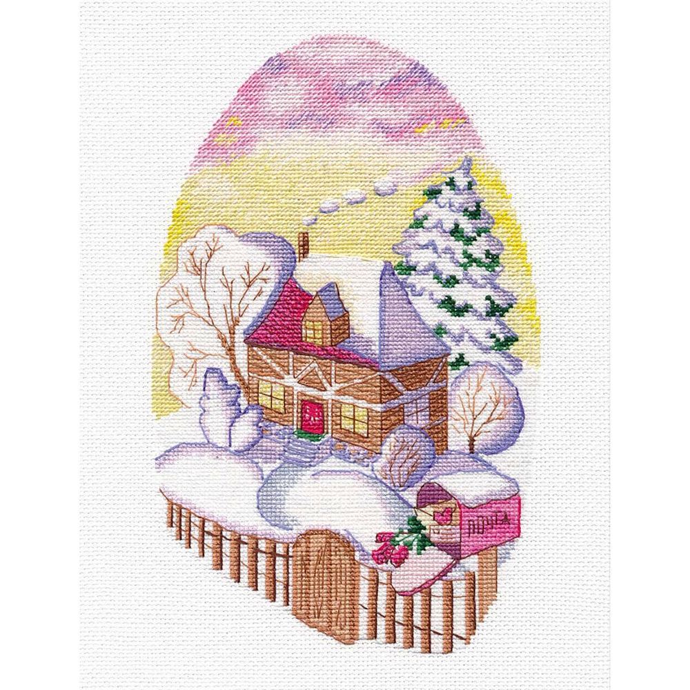 Набор для вышивания нитками Овен, Зимнее настроение 14х24 см, 625736