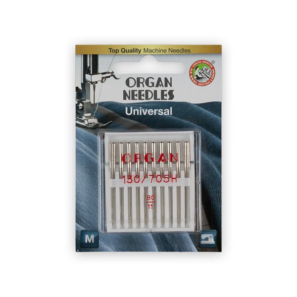 Иглы для швейных машин базовые универсальные 130/705 H, №80, 10 игл, 5110080BL 80, ORGAN