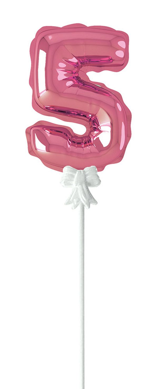 Шар самодув Цифра, 5 шт, 5, розовый, Boomzee FBZ-06
