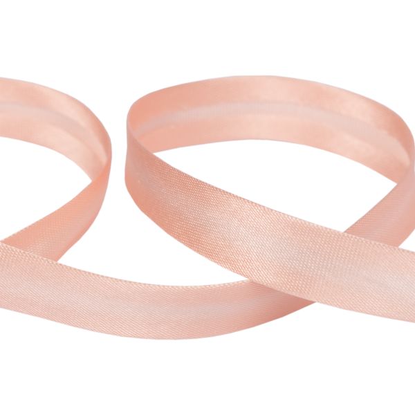 Косая бейка атласная 15 мм / 132±1 метра, В061 персиково-розовый, NGK-15P
