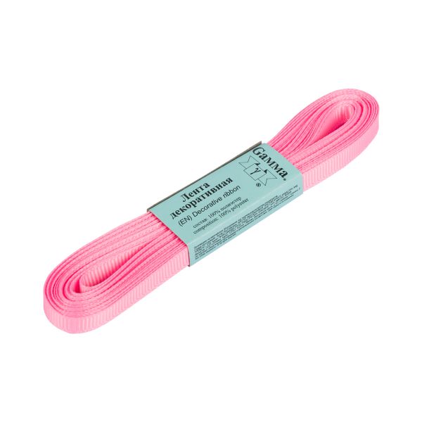 Лента репсовая нарезка 06.0 мм / 10 шт по 5.4 метра, 034 розовый, Gamma GR-06