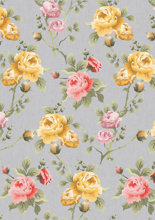 Ткань для пэчворка Peppy Версальские сады, отрез 50х55 см, 146 г/м², ВС-13 серый, Peppy