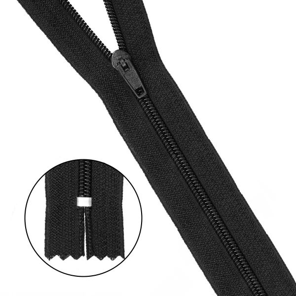 Молния спираль (витая) брючная Т4 (4 мм) 1 зам., н/раз., 18 см, п/автомат, цв.580 черный, 10 шт