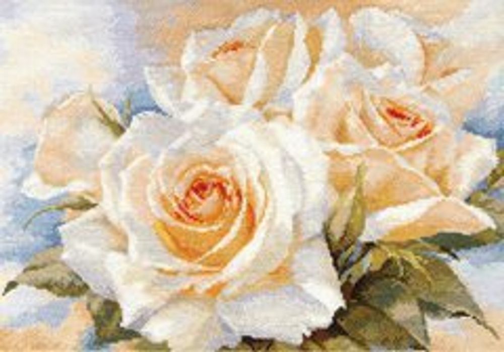Алиса, Белые розы 40х27 см