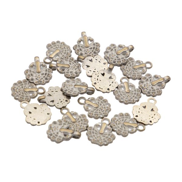 Крючки пришивные декоративные 37х17 мм, white, 10 шт