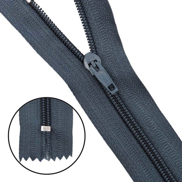 Молния спираль (витая) брючная Т4 (4 мм) 1 зам., н/раз., 20 см, п/автомат, цв.F321 т.серый, 10 шт