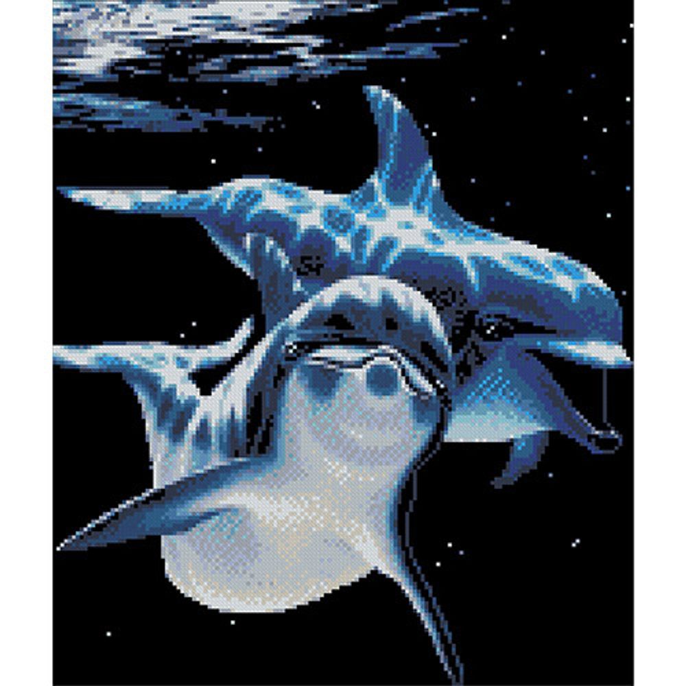 Набор для вышивания нитками Нитекс, Дельфины 30х35,5 см, 7700712