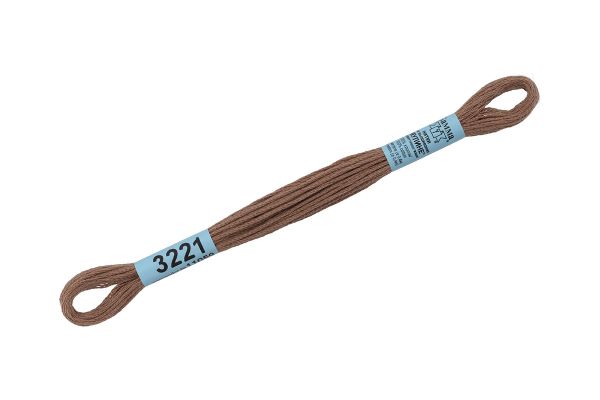 Мулине Gamma 100% хлопок, цв.3221 т.т.бежевый, 24 мотка по 8 метров