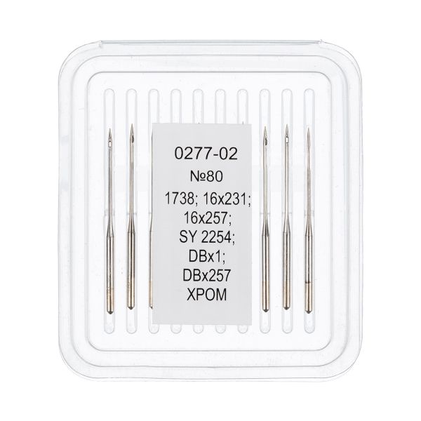 Иглы для промышленных швейных машин Арти 0277-02 (№70-85), 10 шт, №80