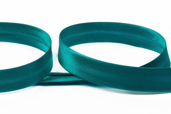 Косая бейка атласная 12 мм / 132±1 метра, 047 морская волна, Gamma GK-12P