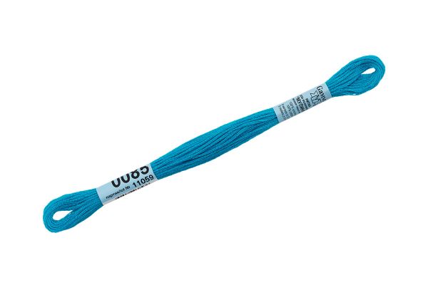 Мулине Gamma 100% хлопок, цв.0085 яр-бирюзовый, 24 мотка по 8 метров