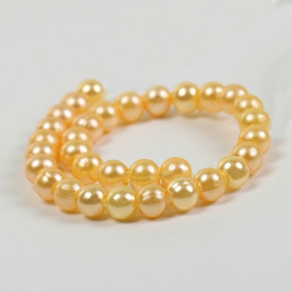 Бусины пластик (перламутр) ⌀6 мм, цв.007 персик уп.50г (483 шт), Magic4Hobby