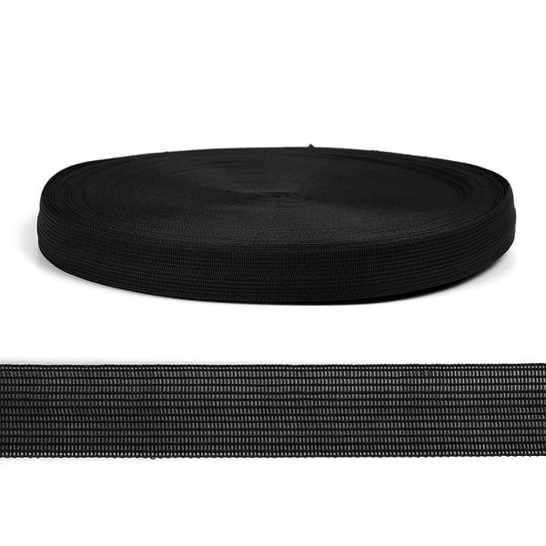 Тесьма (лента) окантовочная 22 мм / 100 метров, вязаная, 4С-516/22с24 3,2 г/м, цв.черный