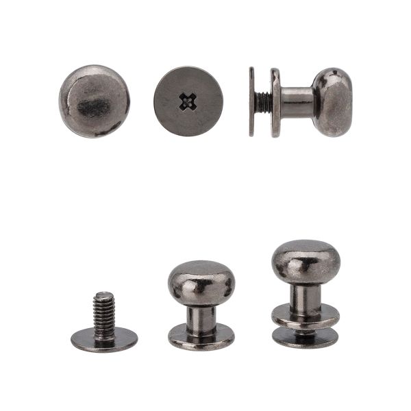 Винт кобурный металл 9х4х4х6 мм, 10 шт, тёмный никель, 1673