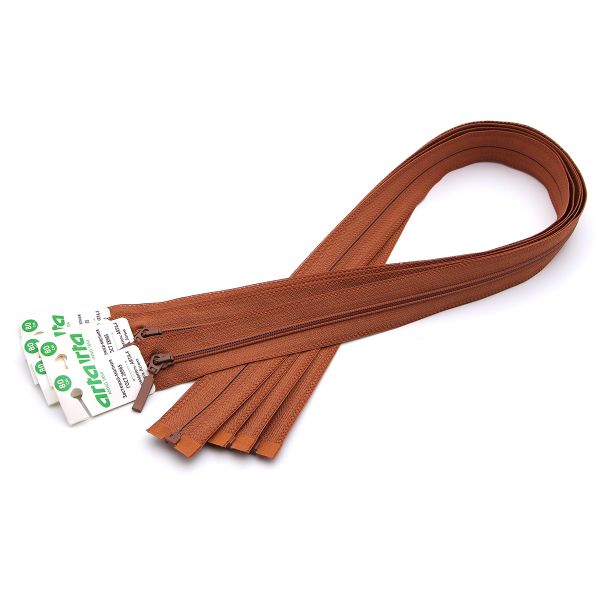 Молния спираль (витая) Arta Т5 (5 мм) 1 зам., разъем., 80 см, цв. 856 св.коричневый, уп.5 шт