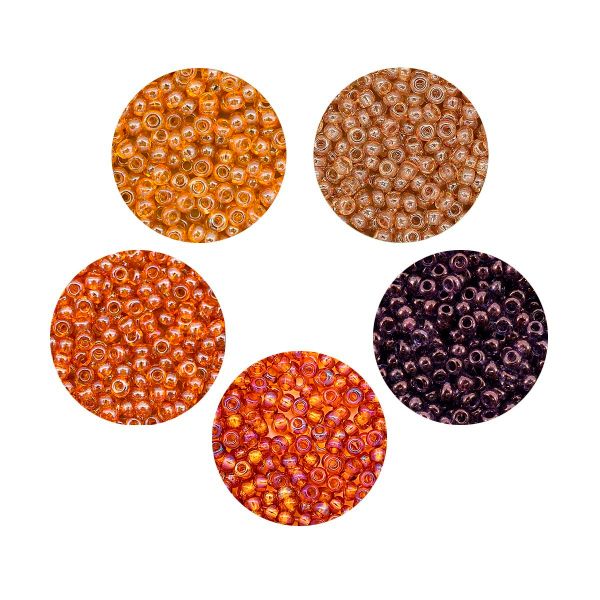 Набор бисера Preciosa 066, 5 цветов по 20 гр, № 10/0 (2.3 мм), диаметр 2,3 мм, 100 гр