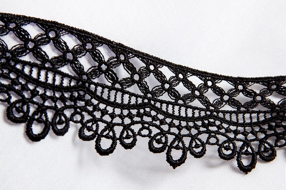 Кружево гипюр (плетёное) 43 мм / 10 м, черный, Gamma GGM-4303