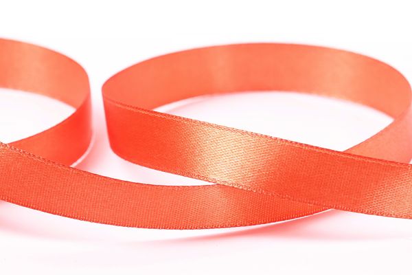 Лента атласная 1-сторонняя 12.0 мм / 33±2 метра, 155 св-оранжевый, Gamma