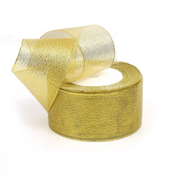 Лента металлизированная 50.0 мм / 22.85±1 метра, цв. золото, Magic4Hobby, упак. 2 шт